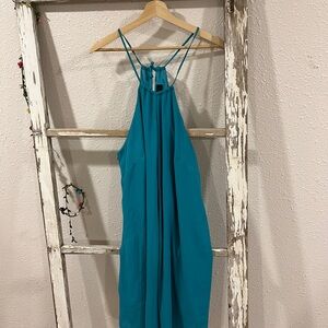 Mossimo Supply Co. Turquoise Halter Midi Dress
